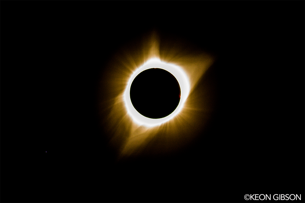 The total phase of the Aug. 21, 2017, total solar eclipse as seen from Casper, Wyoming. Credit: Keon Gibson